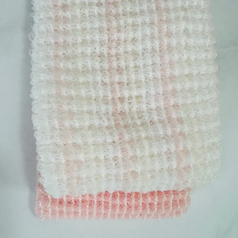 Spa Bella NWT Stretch Exfoliating Wash Cloths 2 Pack Pink White Body Scrubber